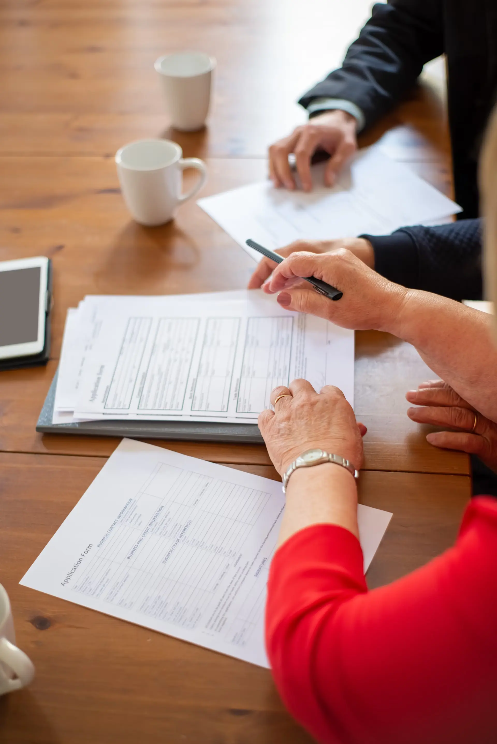 Insurance professionals collaborating